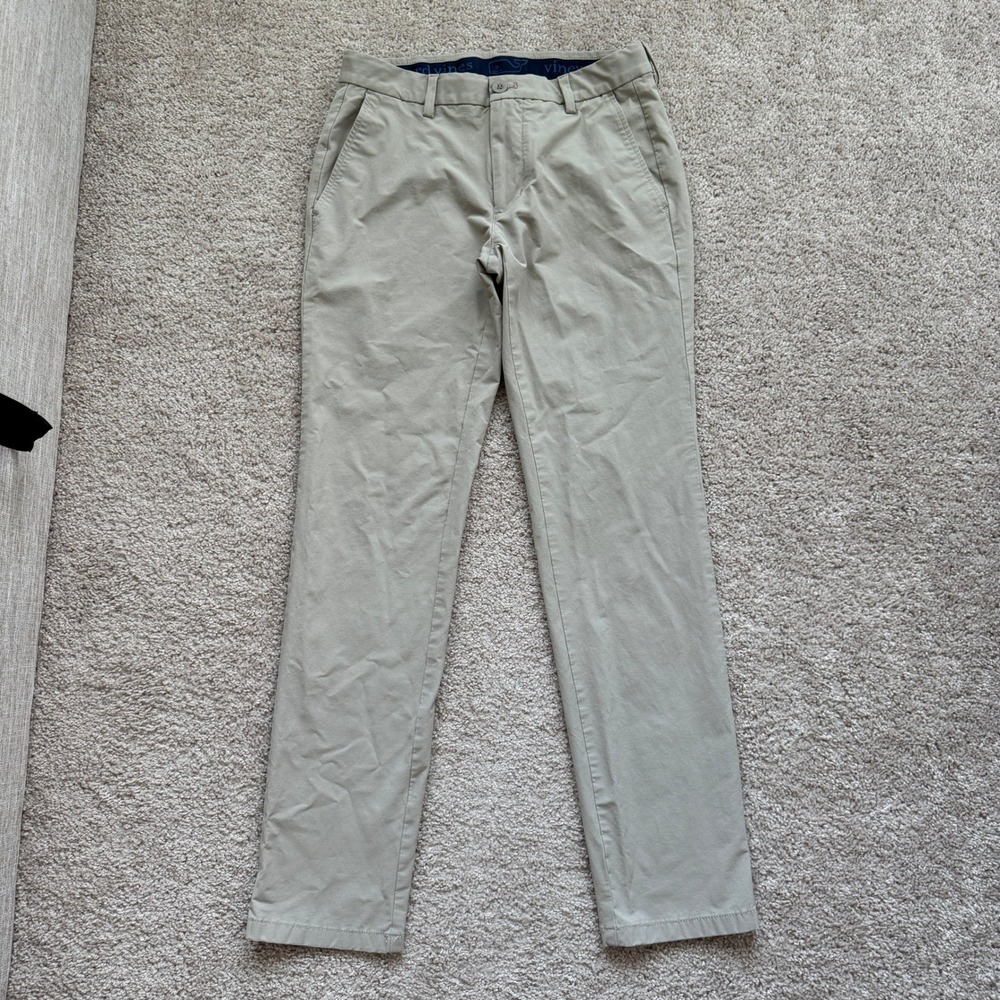 Vineyard Vines Performance Breaker Pants Khaki Tan Mens 30x32 Stretch Chino